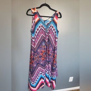 JohnPaulRichard Vibrant Patterned Midi Dress